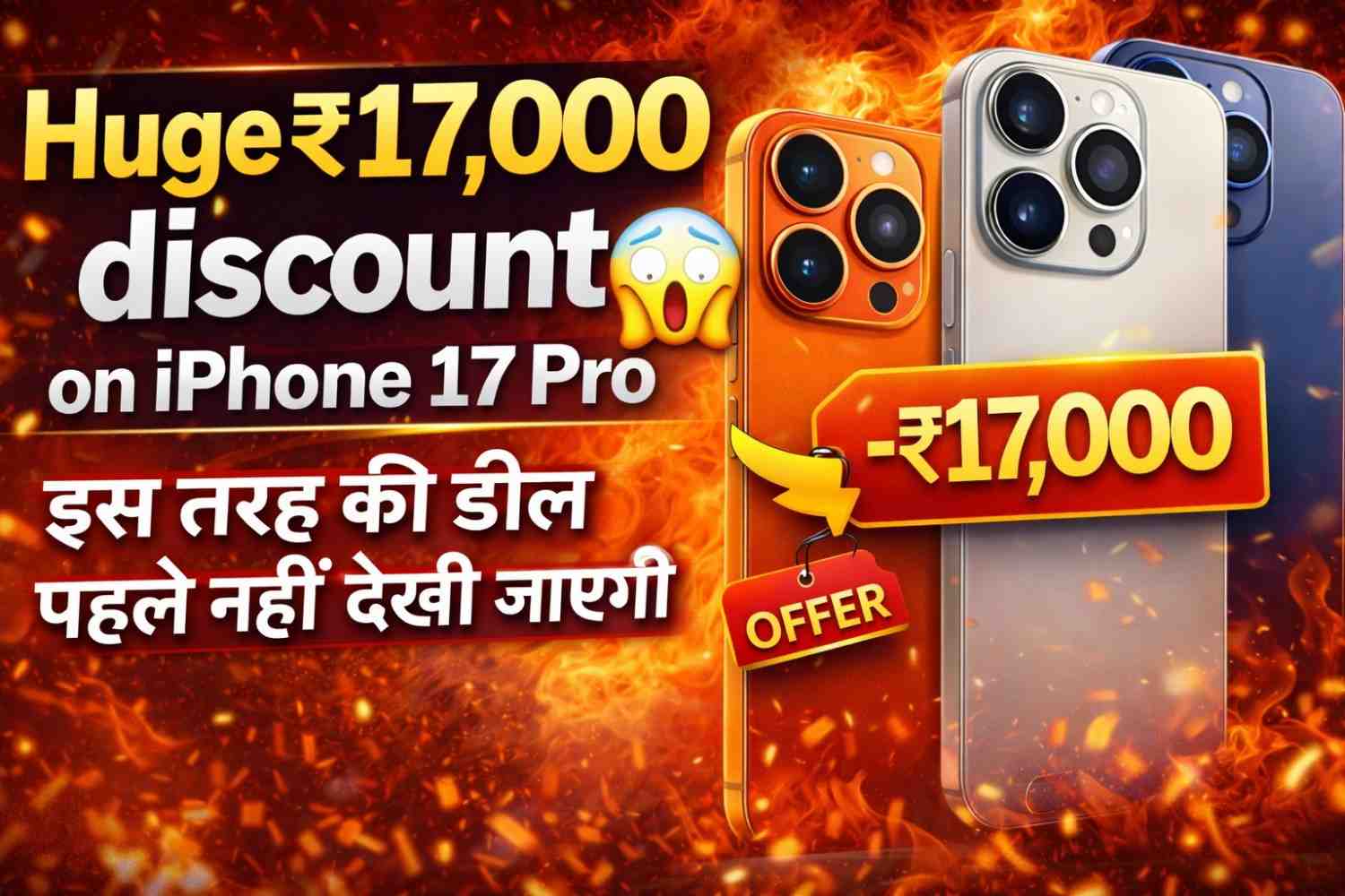 Huge ₹17,000 discount on iPhone 17 Pro